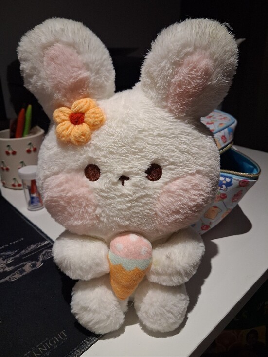 Other - Spring Easter Ice Cream White Pink Bunny Rabbit Plush Stuffed Animal